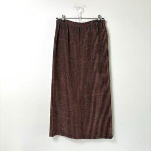 Frittelli & Lockwood Midi Maxi Pencil Skirt Size M Brown Pink Yellow Chenille